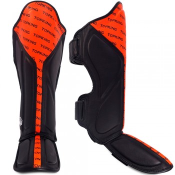 Top King "Full Impact Double Tone" Защита Голени Тайский Бокс Orange-Black